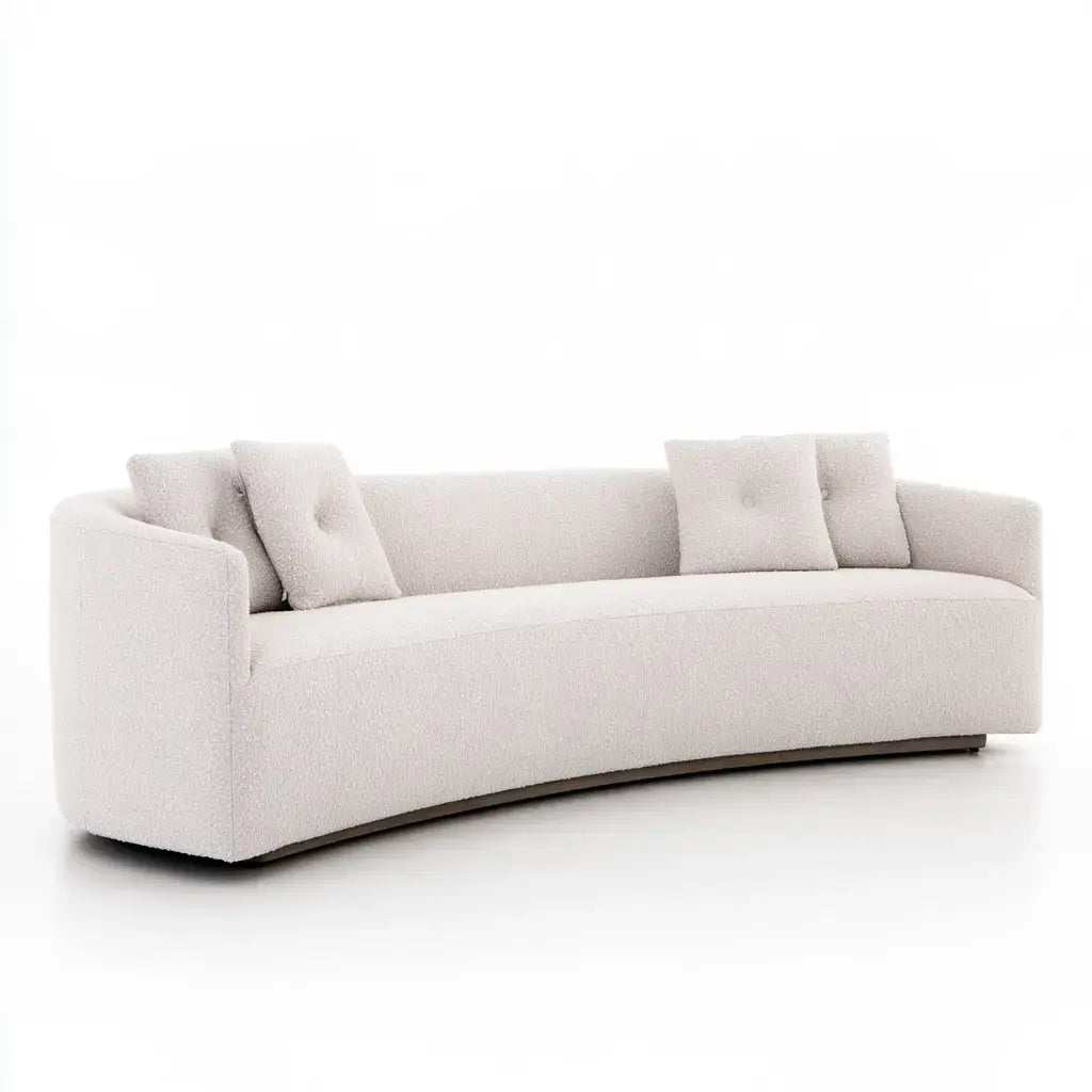 Sofá de líneas rectas con cojines decorativos - blanco
