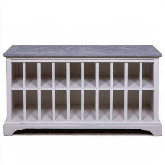 Isla de cocina con compartimentos verticales abiertos - gris - recycledbenchco