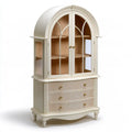 Vitrina con remate arqueado y cajones bajos - beige