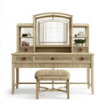Tocador con espejo central y estantes laterales - beige